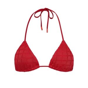 Triangl VINCA - PASHA RED CROCHET TOP